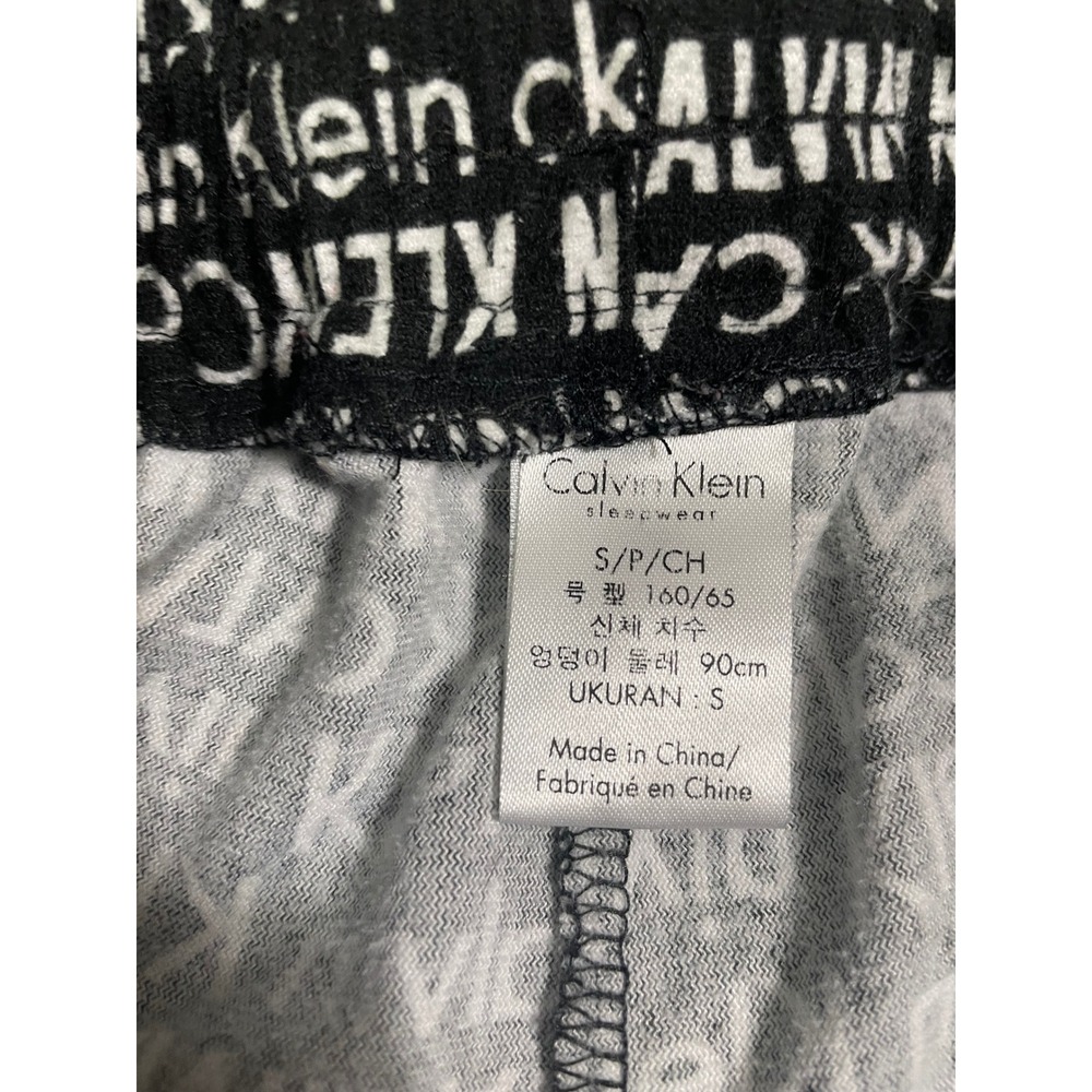 Calvin Klein Logo Print Pajama Pants Women's Small Black White‎ Lounge Sleep - Picture 3 of 9